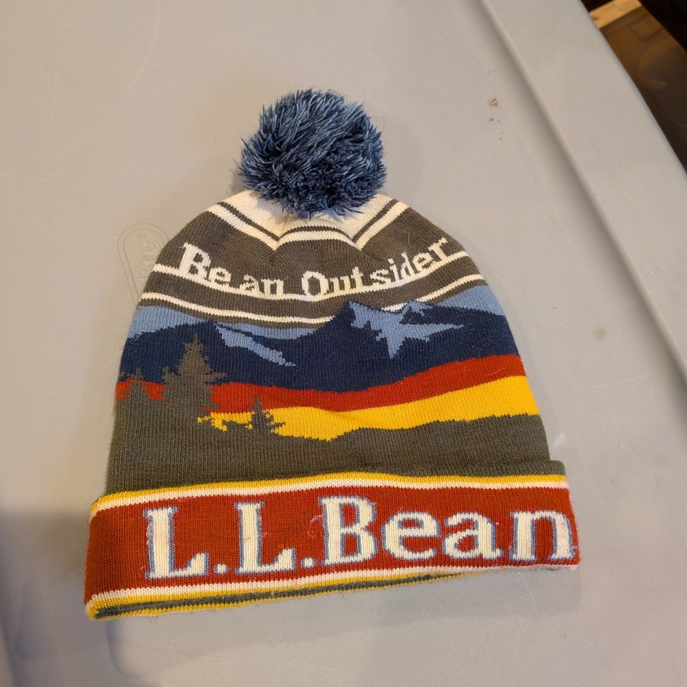 LL Bean Adult Winter House Mountain Scape Colorful